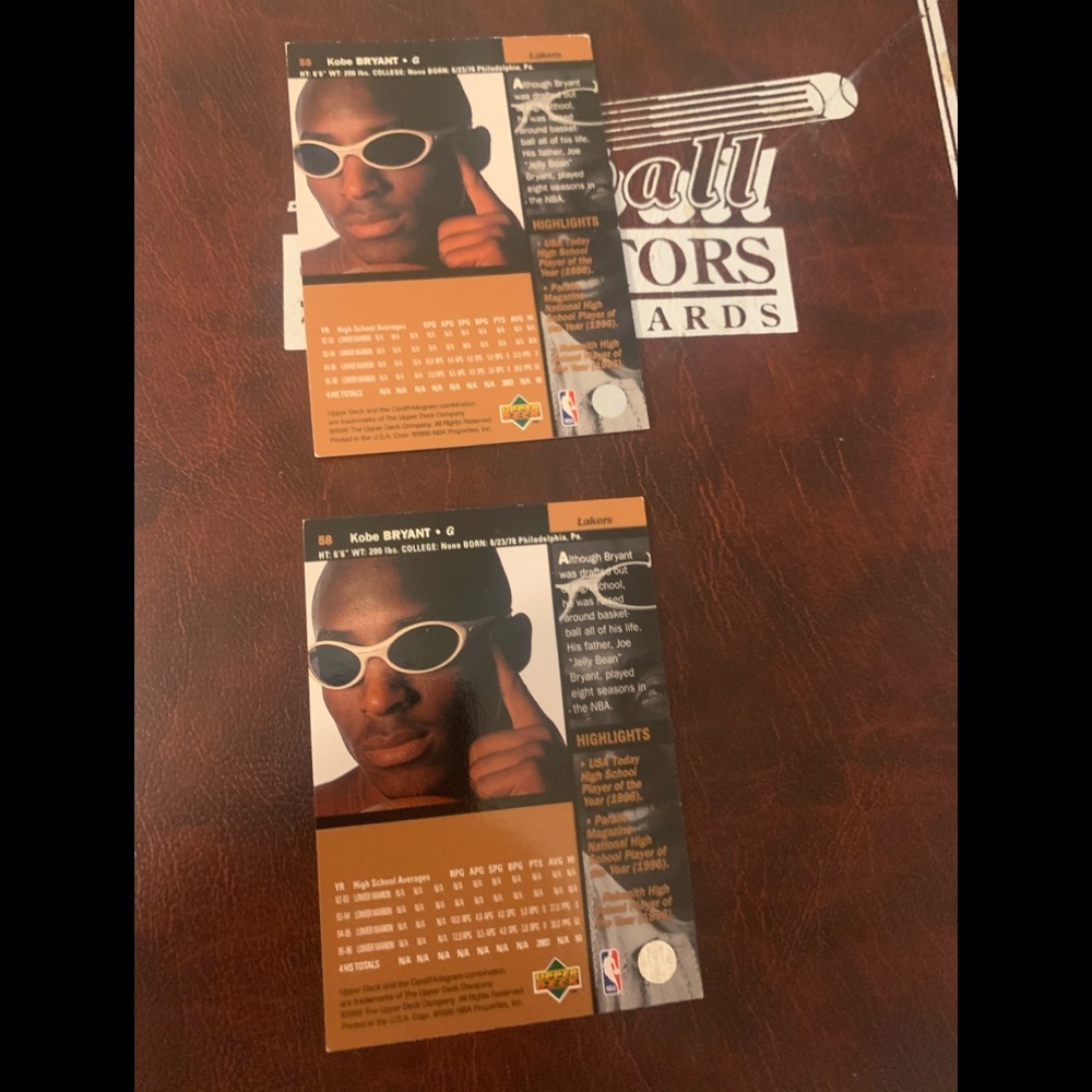 Kobe Bryant upper deck rookie card